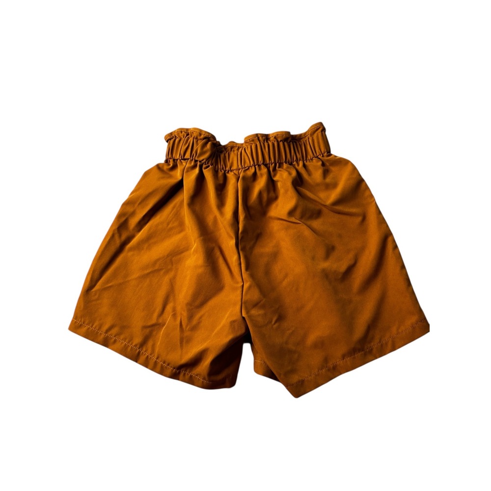 Lovepoem by Block Rust Brown Paperbag Waist Shorts Womens Medium Drawstring - Picture 4 of 10